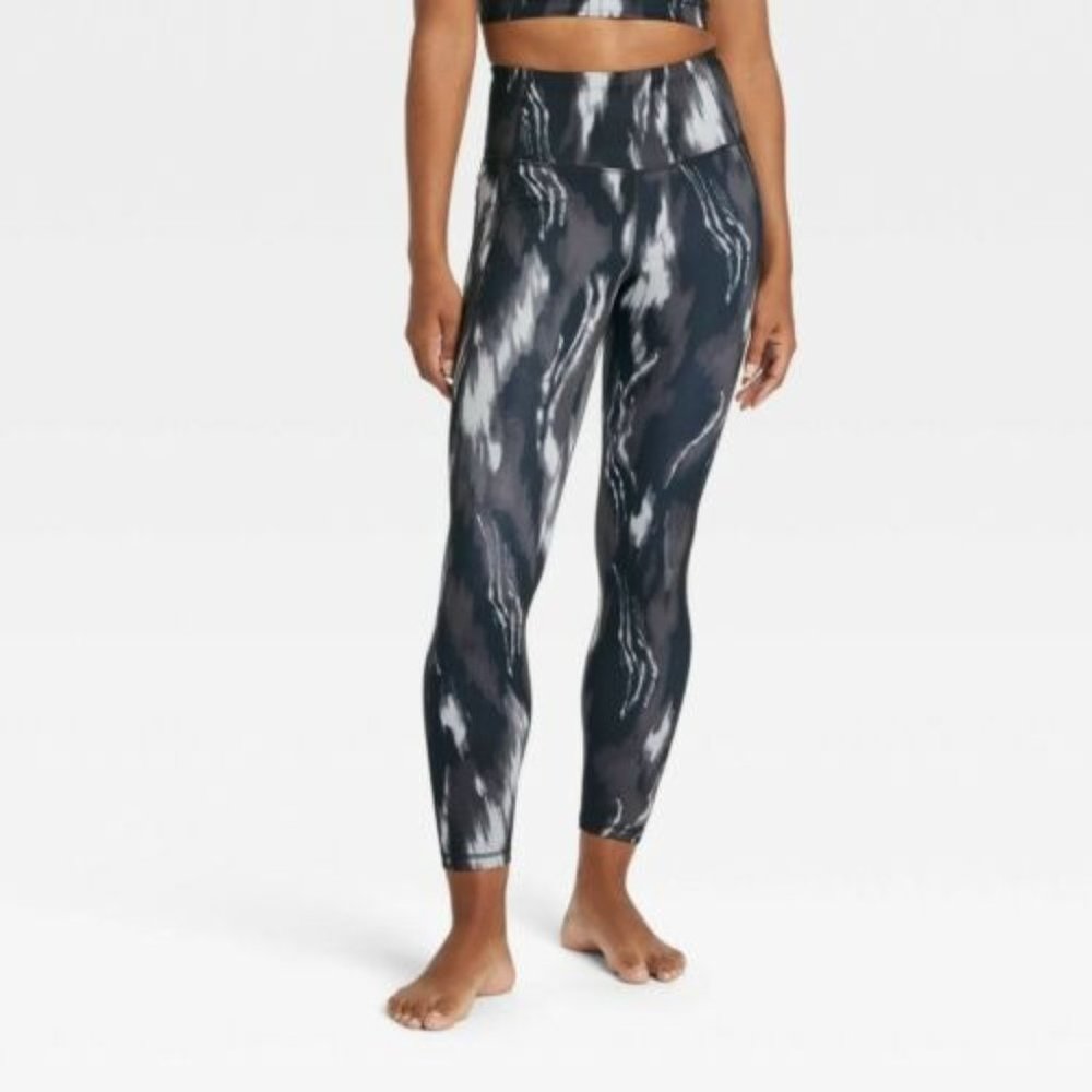 Women's Contour Leggings 26" All in Motion Black Swirl Size XXL